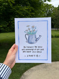 WATERING CAN WATERCOLOR PRINT