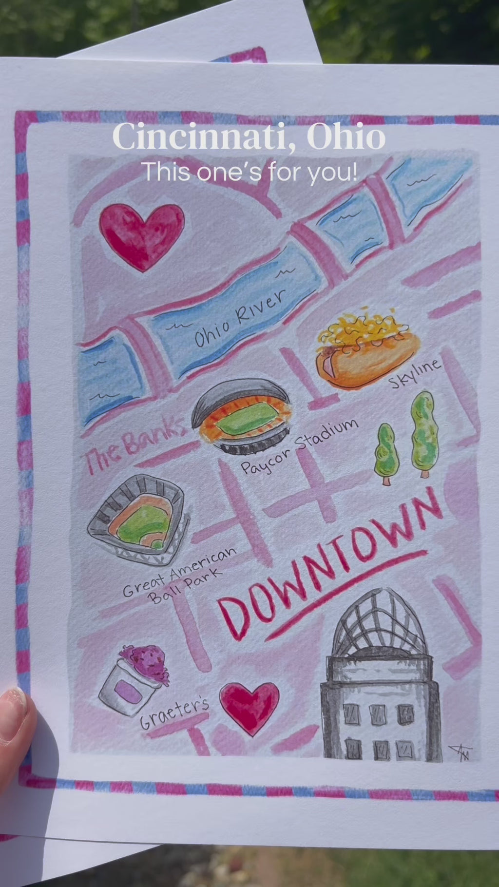 CINCINNATI WATERCOLOR PRINT